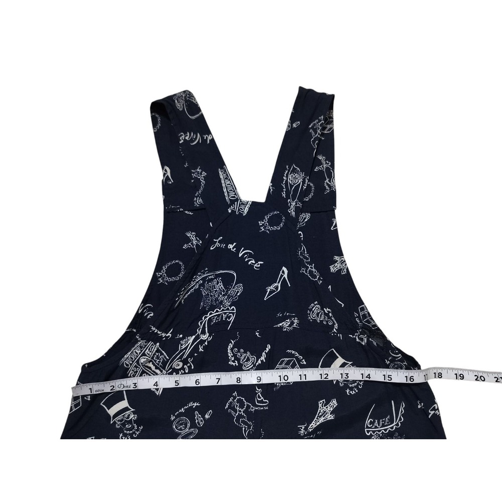 Vintage 90's Y2K Express Women's Navy Blue Paris French Theme Romper Size XS - Picture 8 of 10